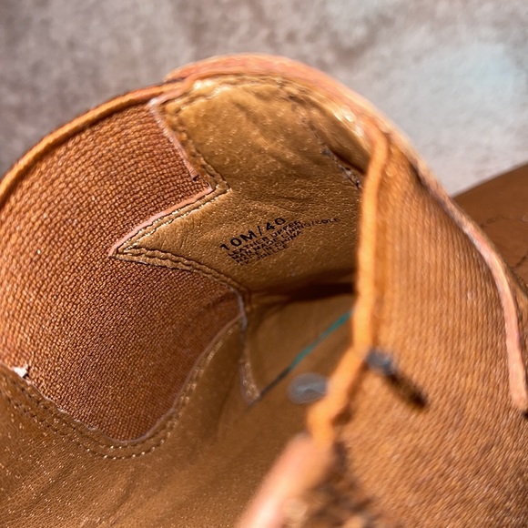 LUCKY BRAND JOELLE WESTERN BOOTIE Size 10, block heal, heal pull tab, brown - Picture 6 of 14